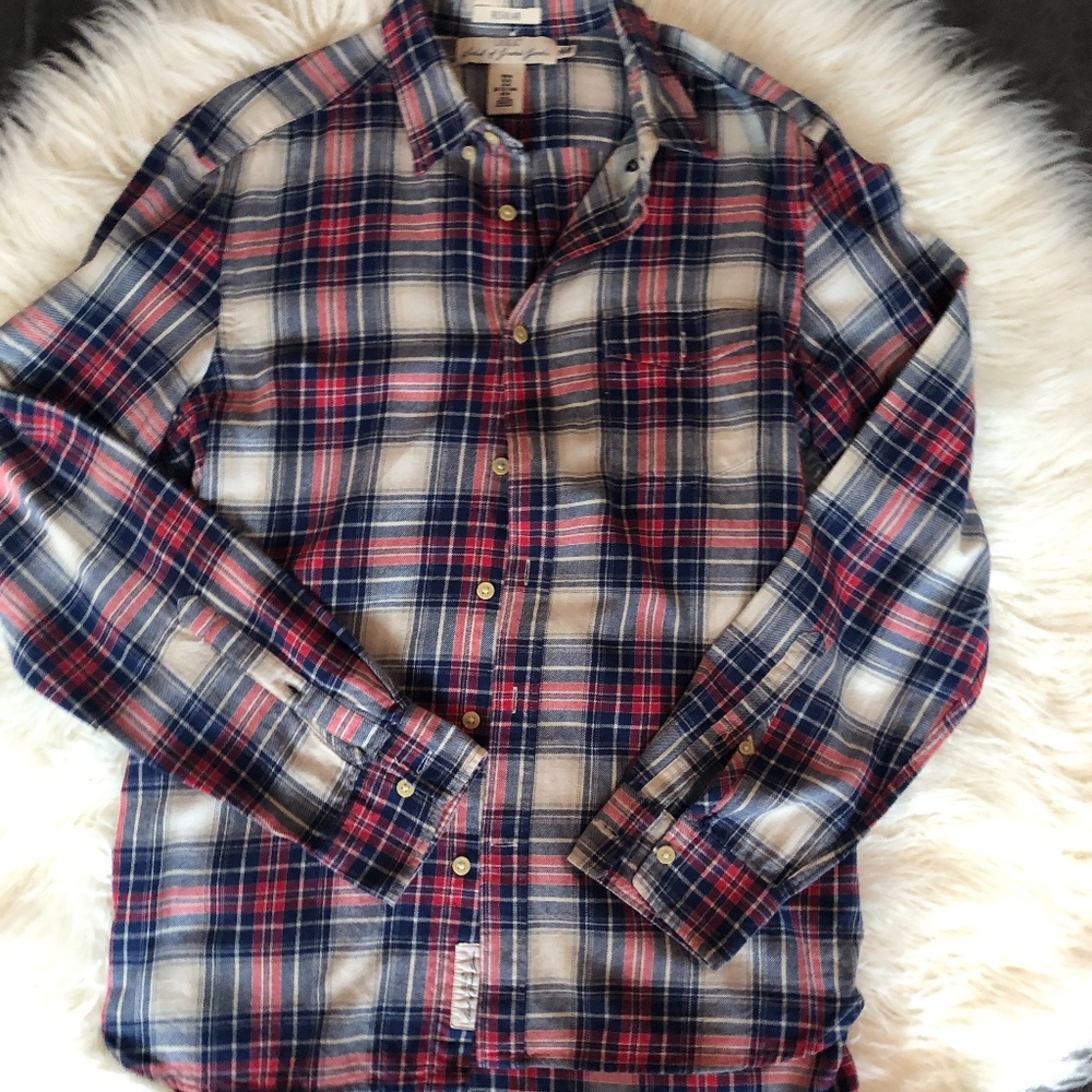 H&M Plaid L/S Button Up Shirt Size M